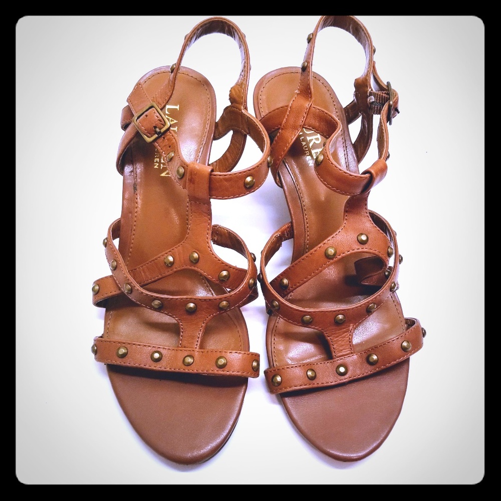 Ralph Lauren Leather Strappy Sandal with Studs 7